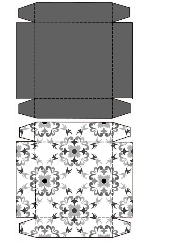 Коробка с крышкой развертка