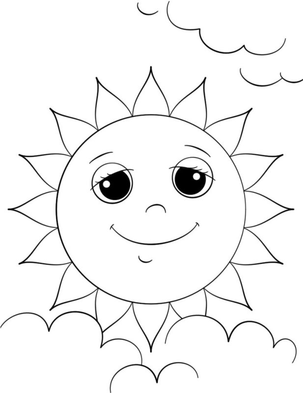 Солнышко раскраска для детей