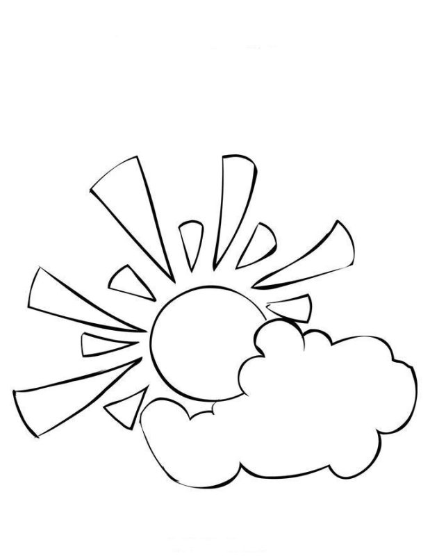 Солнце рисунок раскраска