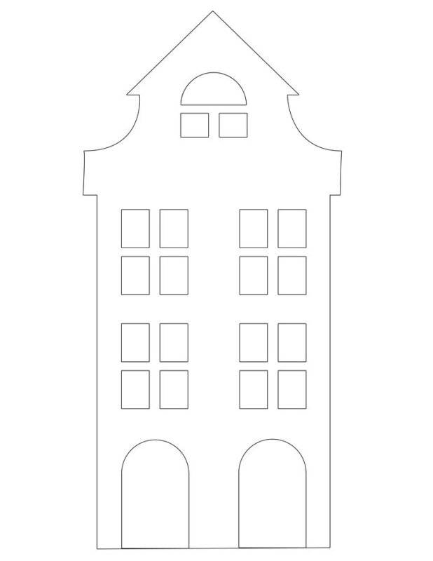 Голландские домики трафарет