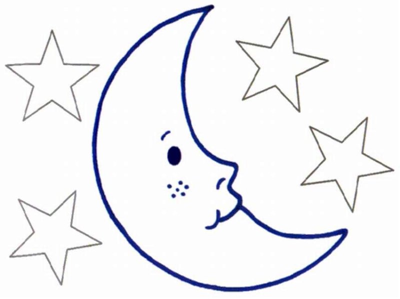 Трафарет месяц и звезды для вырезания