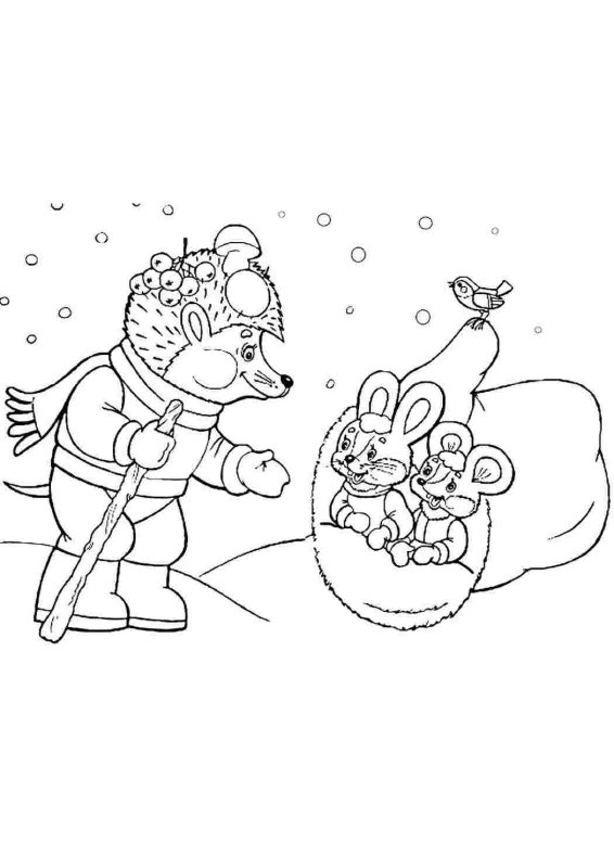 Зимние раскраски для детей