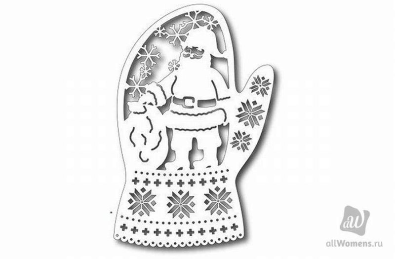 Вытыканки новогодние варежки