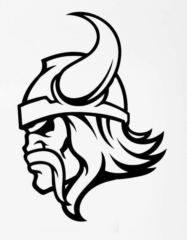 Трафарет головы викингов