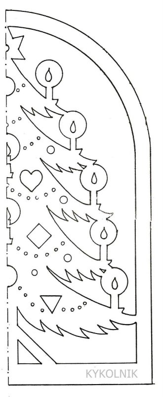 Трафареты на окна новогодние