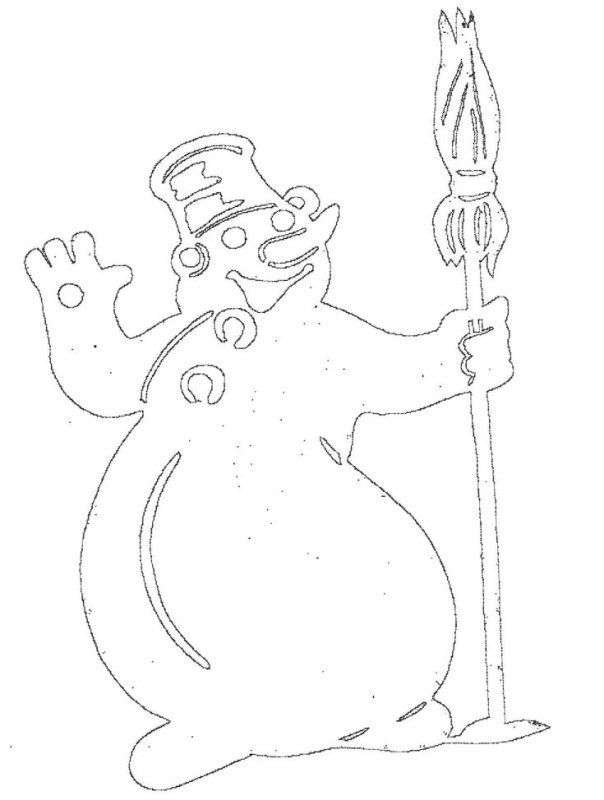 Новогодние вытынанки Снеговик