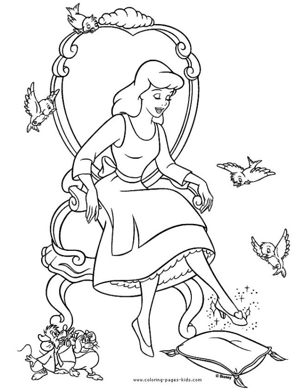 Раскраски к сказке Золушка Шарля Перро