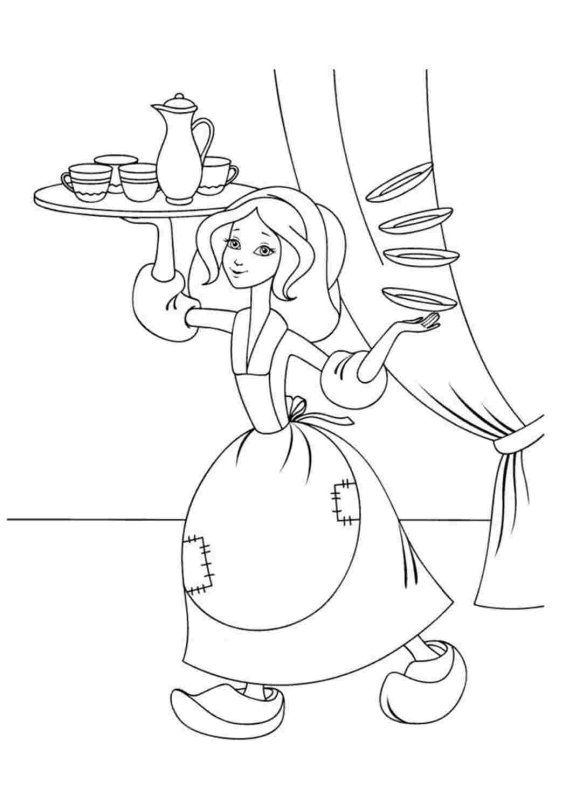 Шарль Перро Золушка раскраска