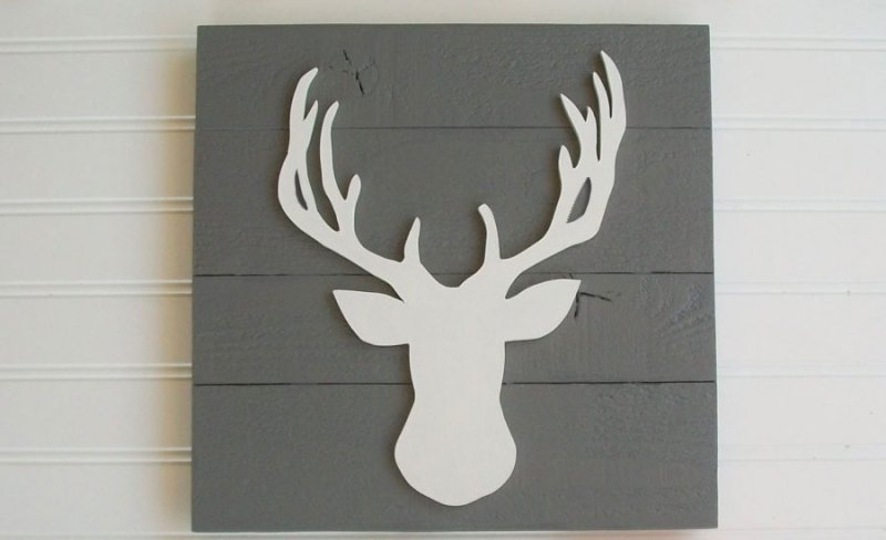 Олень на стену трафарет