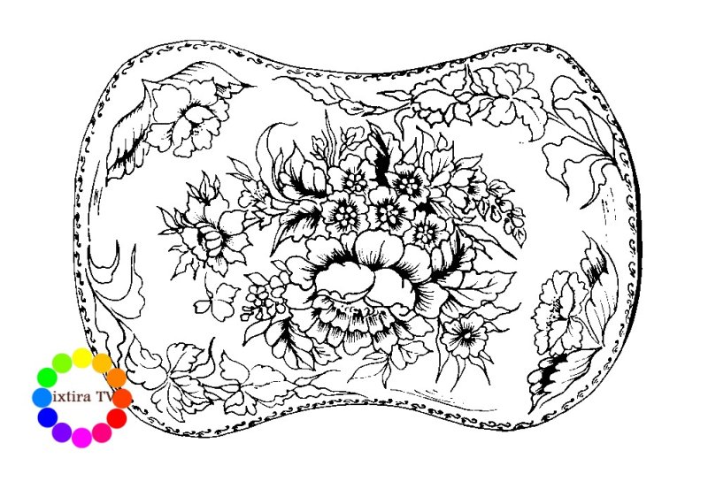 Жостовский поднос раскраска для детей