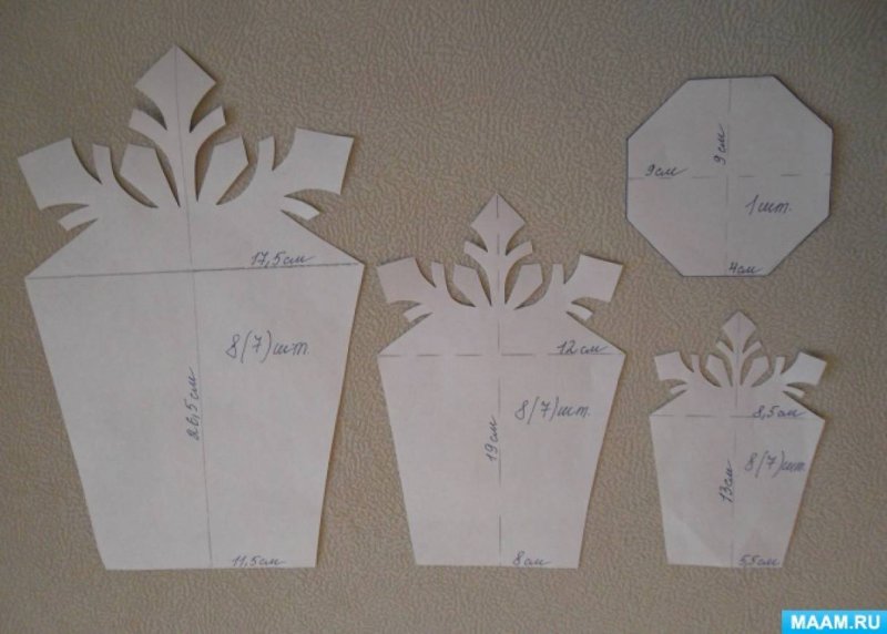 Трафарет для объемной снежинки