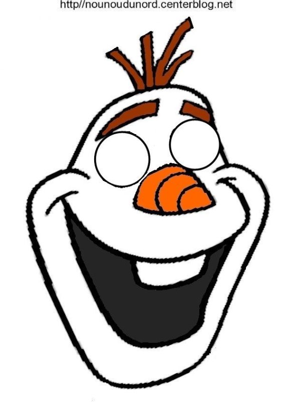 Снеговик Олаф для маски