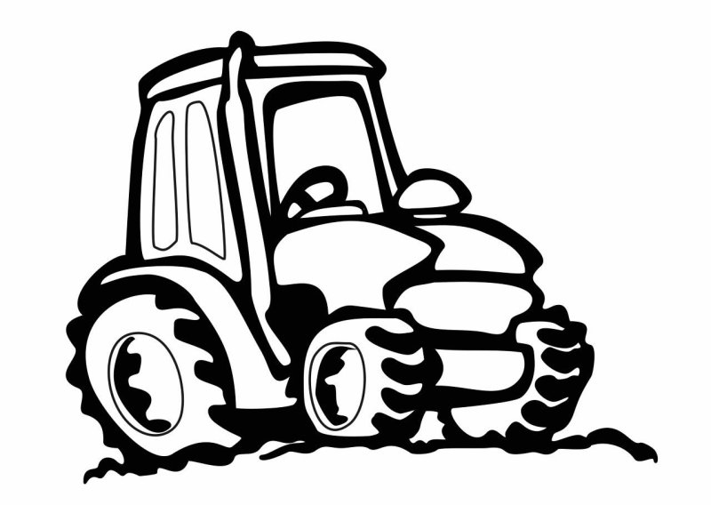 Трафарет трактора на торт