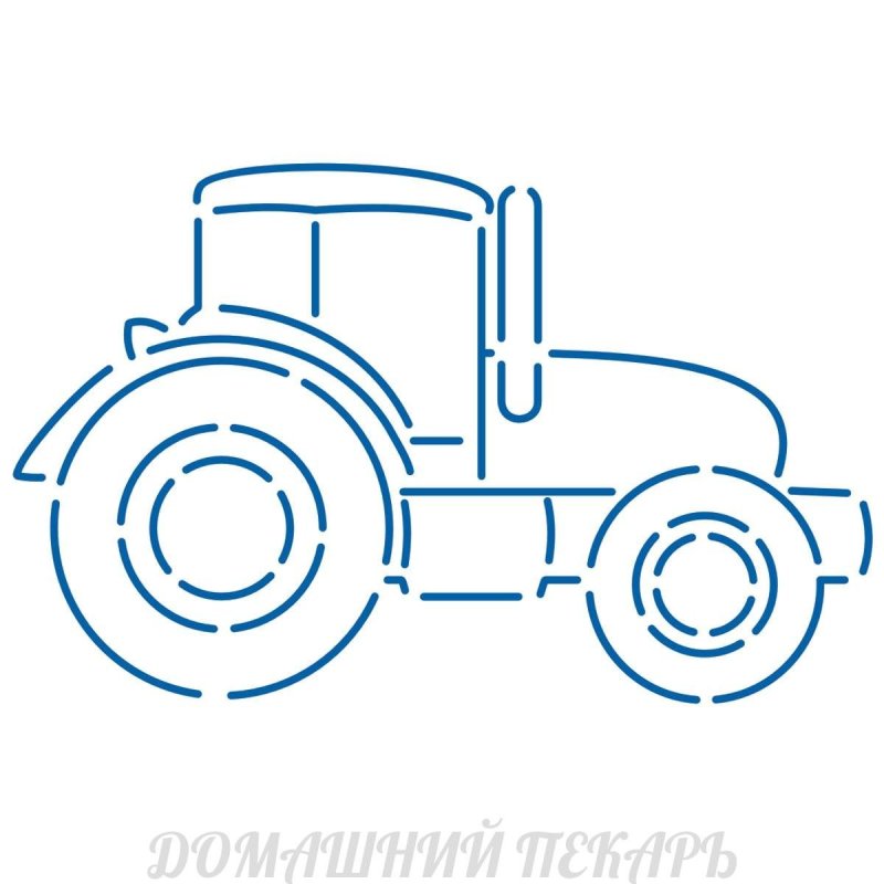Трактор трафарет