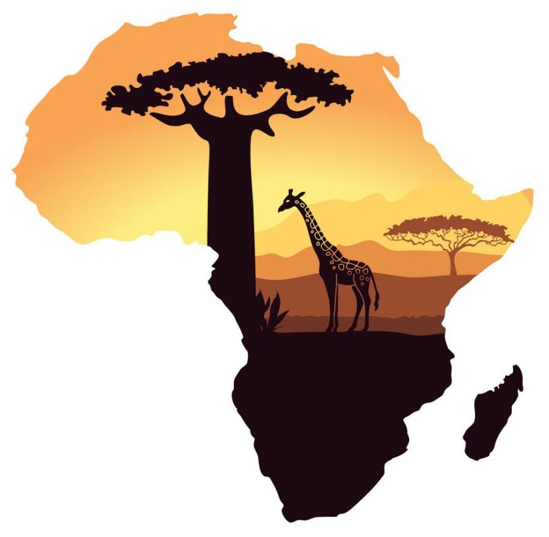 Африка на прозрачном фоне