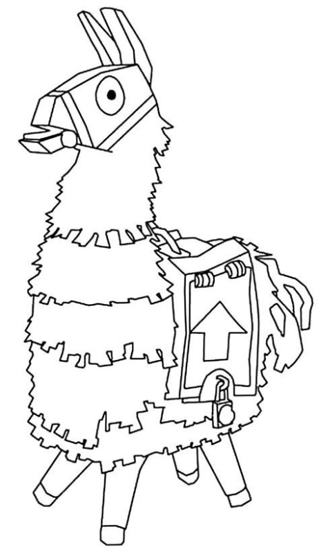 Fortnite раскраска лама