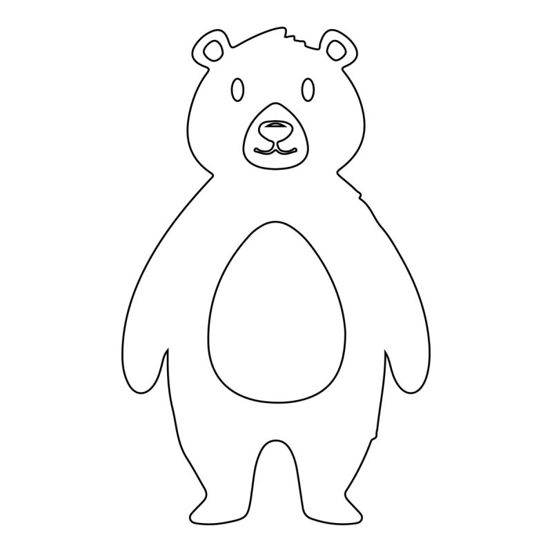 Трафарет медведя для детей
