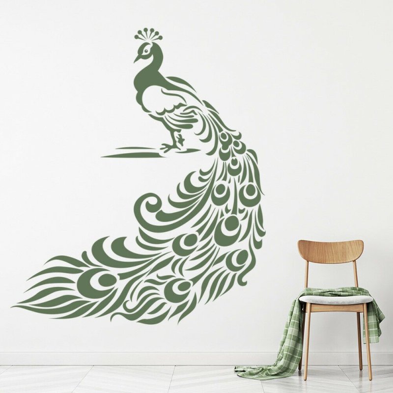 Наклейка Павлин на стену купить
