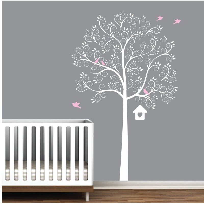 Трафарет дерева на стену