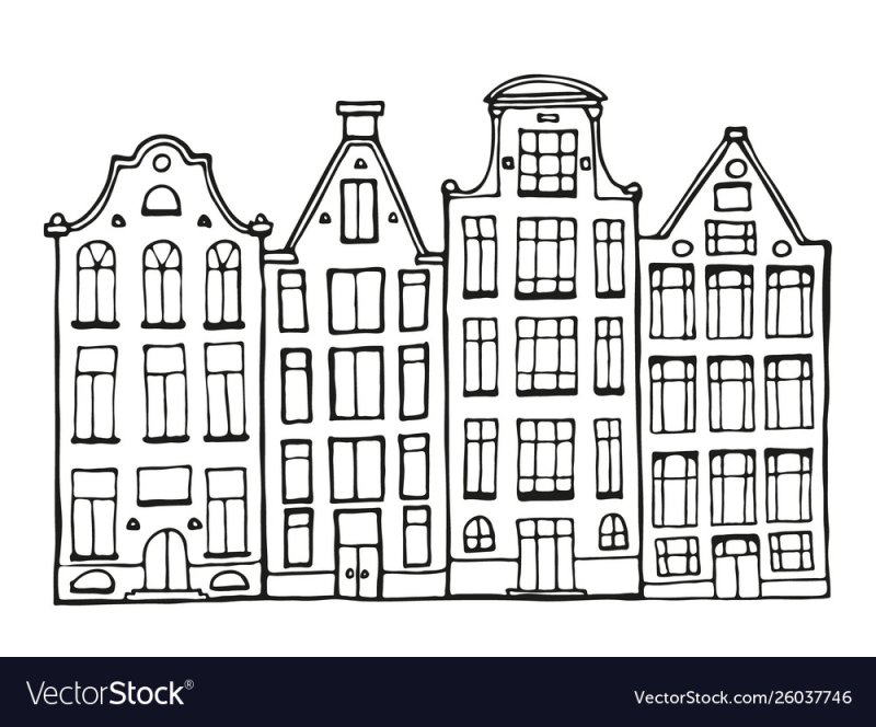 Многоэтажный дом раскраска