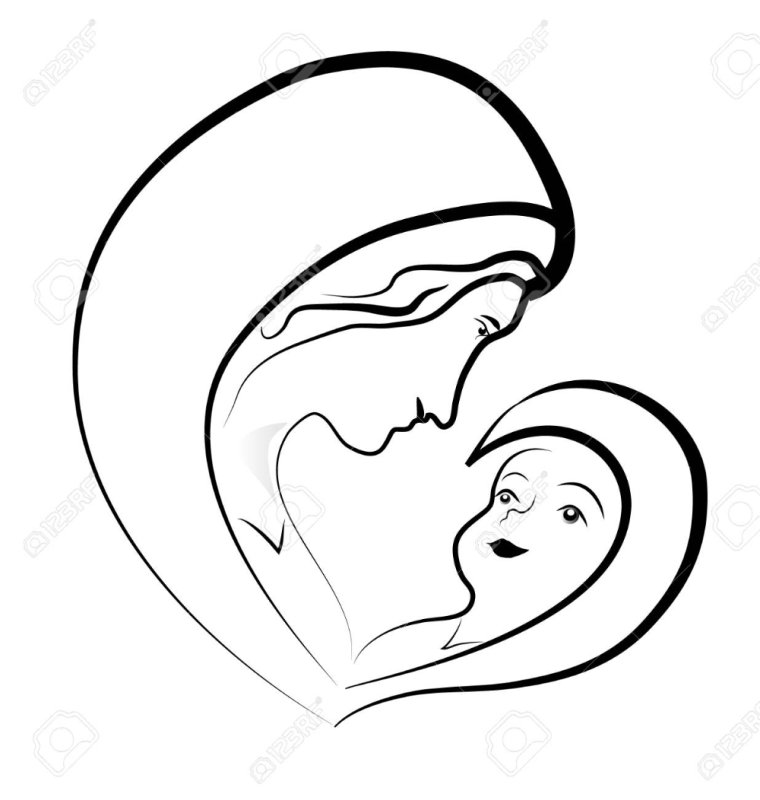 Раскраска Богородица