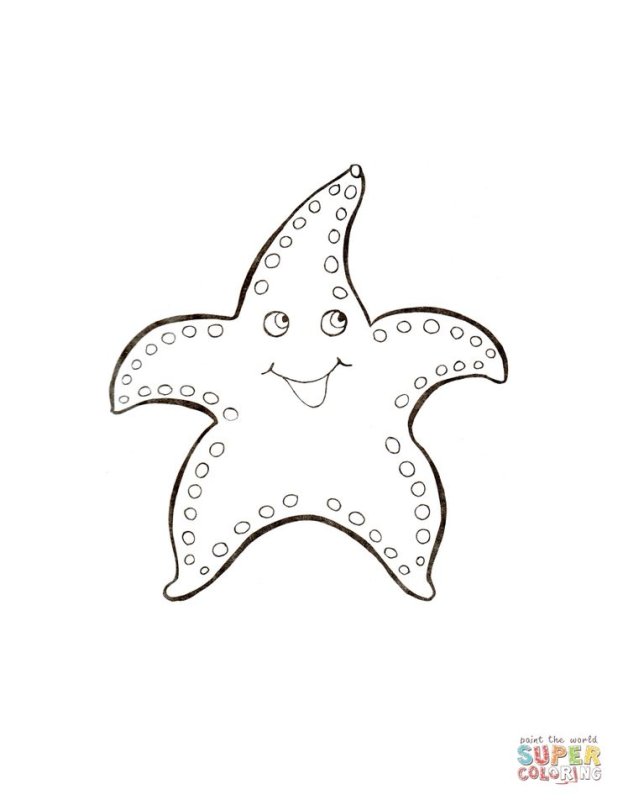 Морская звезда раскраска для детей