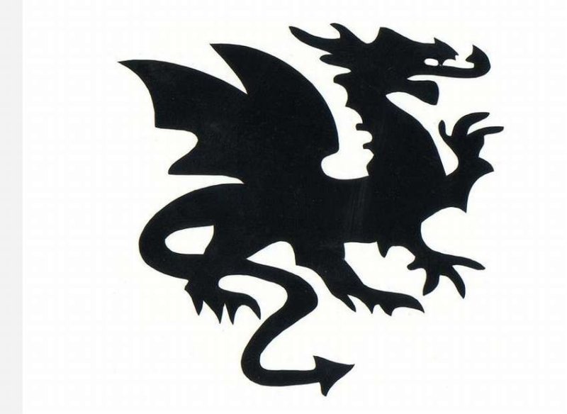 Силуэт дракона для вырезания