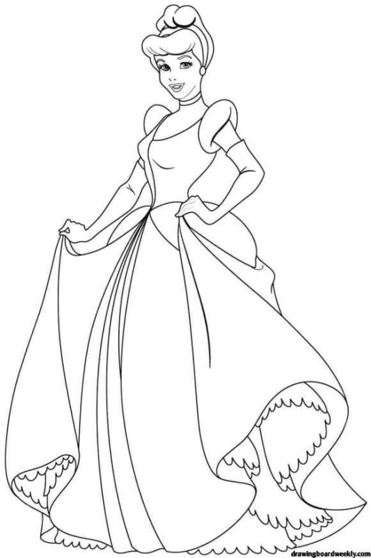 Диснеевские принцессы раскраска Золушка