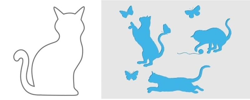 Котенок трафарет