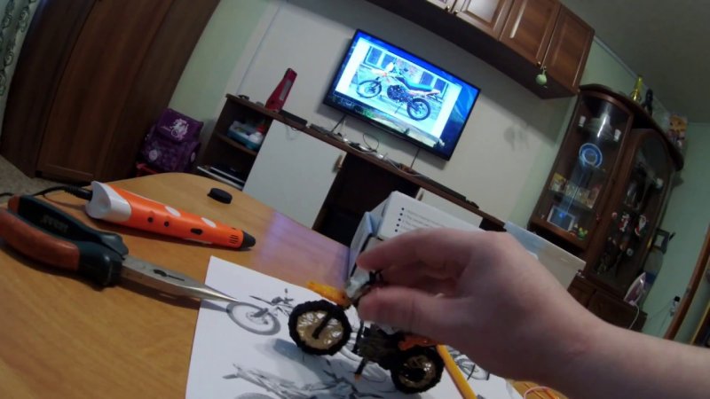 Мотоцикл 3д ручкой