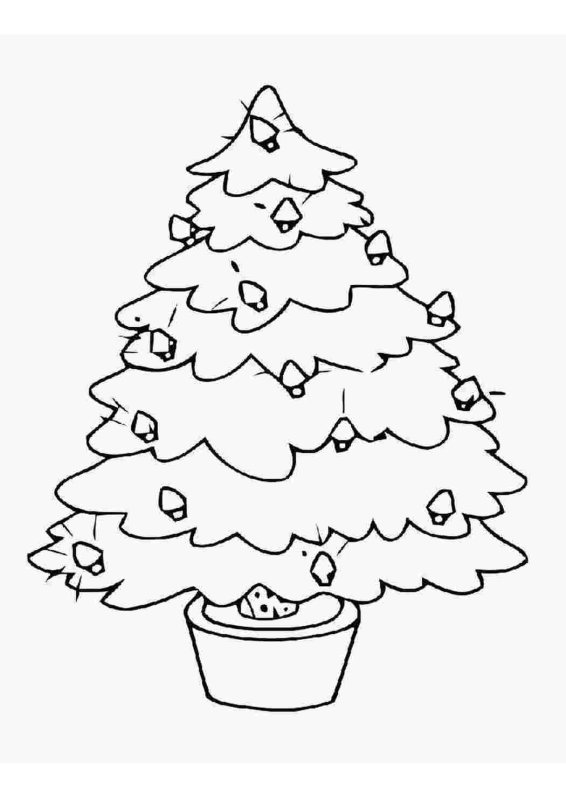 Раскраска елочка Новогодняя