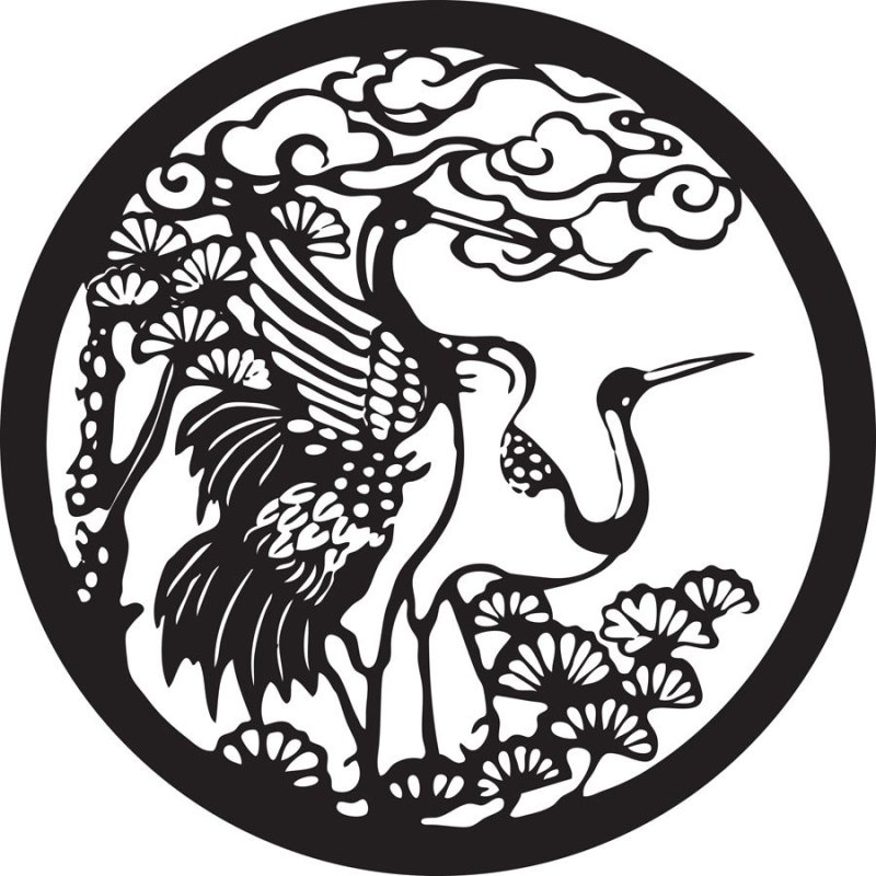 Японский орнамент в круге