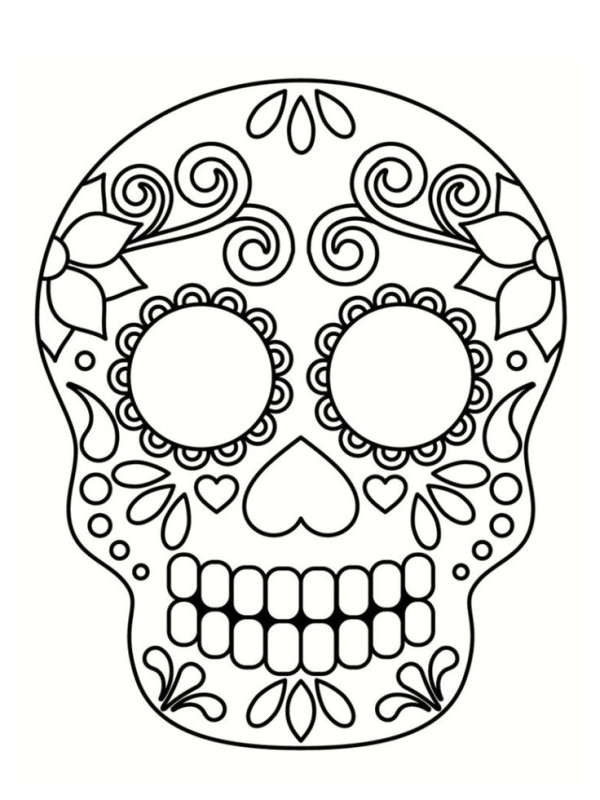 Череп раскраска для детей