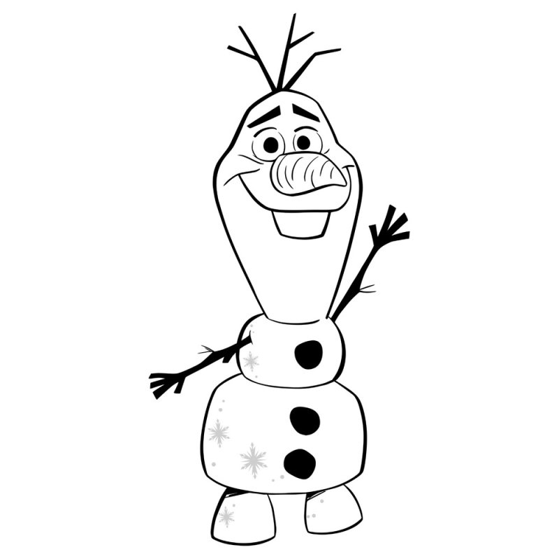 Эльза и Олаф раскраска