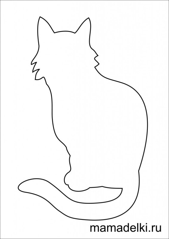 Трафарет котика на окно