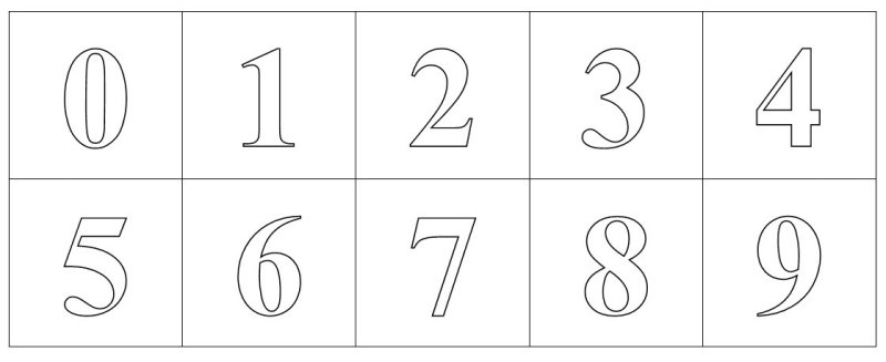 Цифры для раскрашивания от 1 до 10