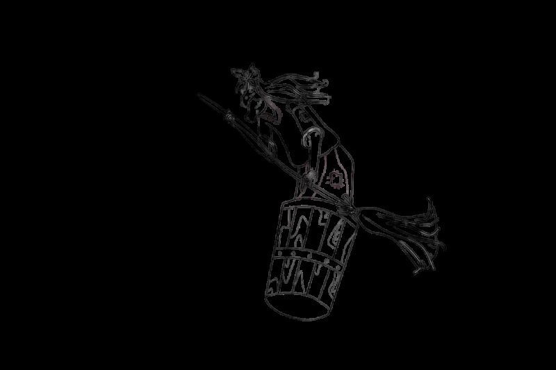 Баба Яга в ступе рисунок