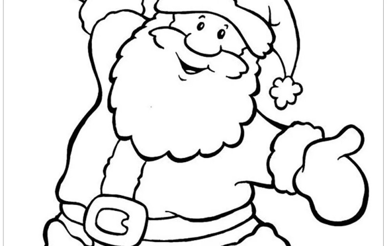 Дед Мороз трафарет на окно для вырезания