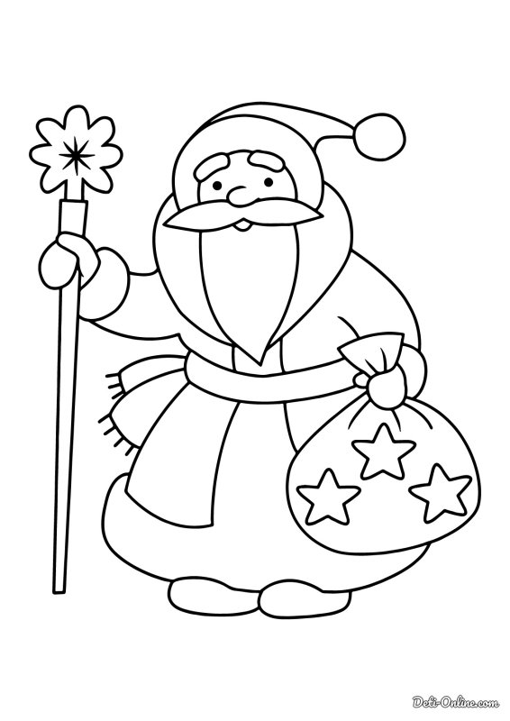 Дед Мороз раскраска