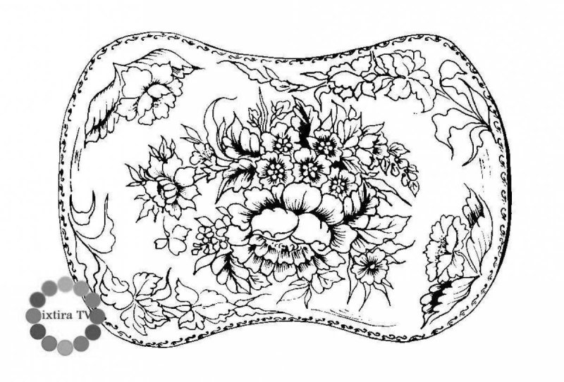 Жостовская роспись раскраска для детей