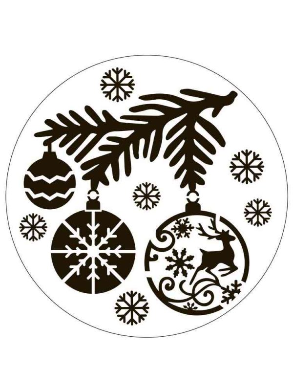 Новогодние шары трафарет