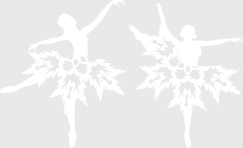 Балерина Снежинка трафарет