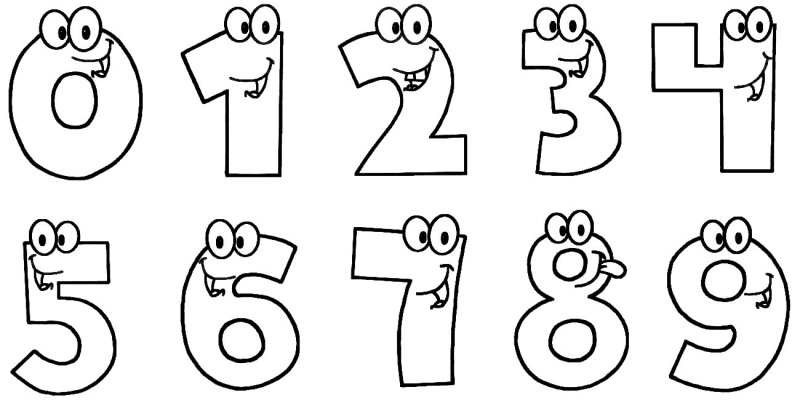 Цифры раскраска для детей