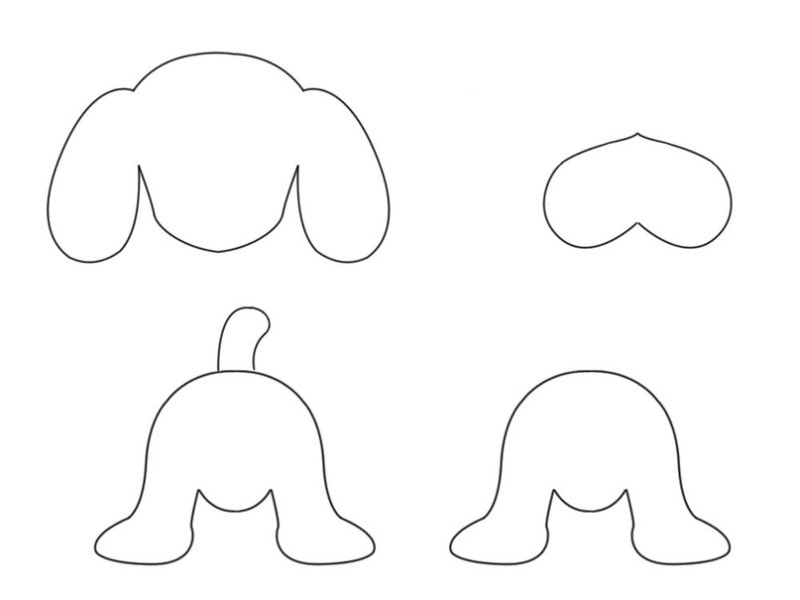 Шаблон собачки для аппликации