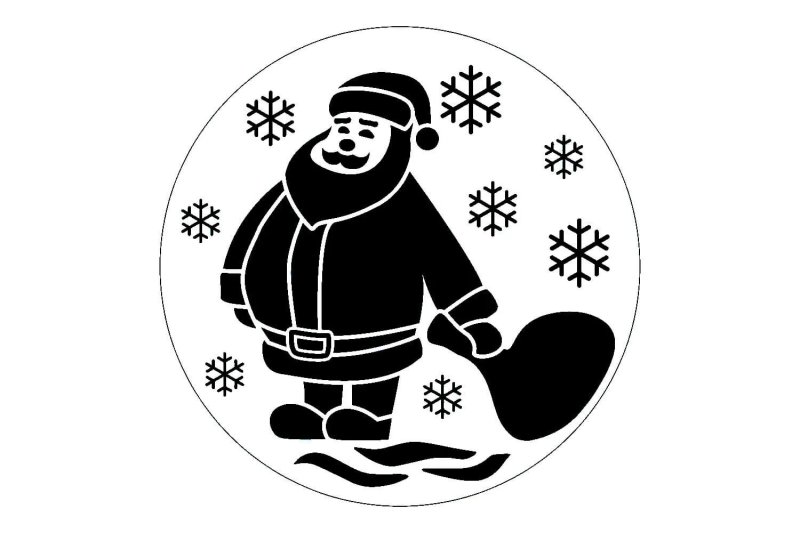 Трафарет мешок Деда Мороза