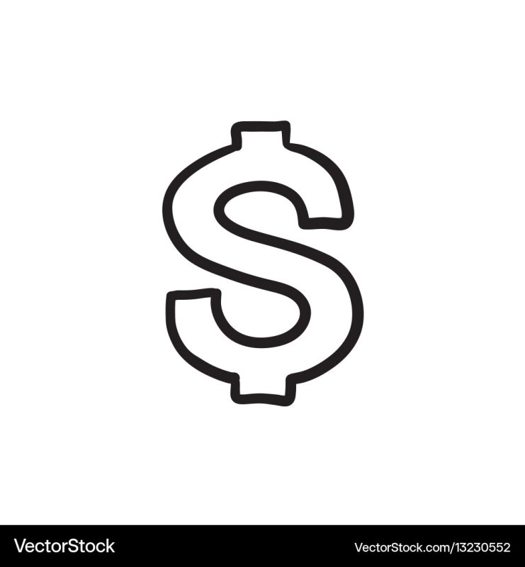 Знак доллара эскиз