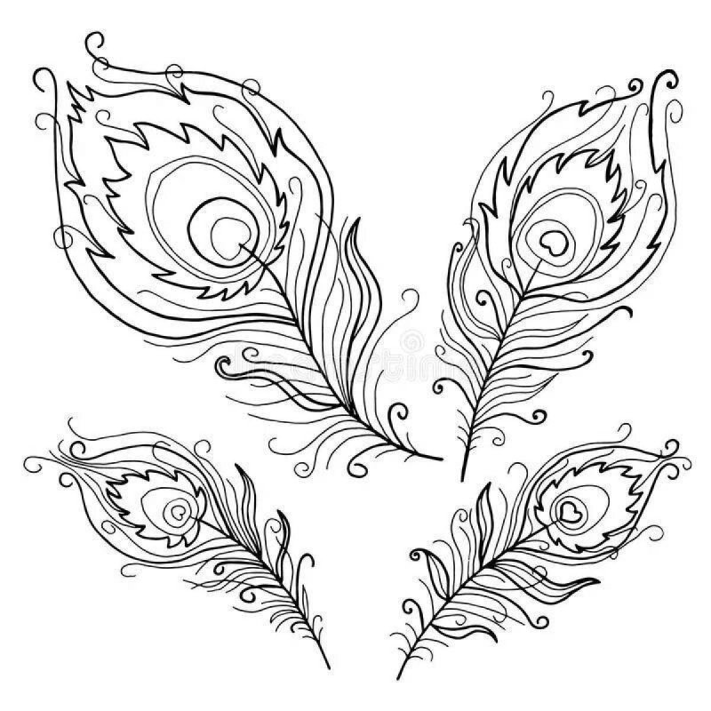 Перо Жар птицы раскраска для детей