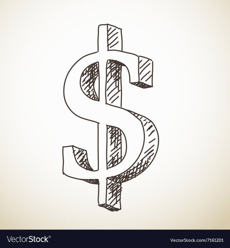 Знак доллара эскиз тату