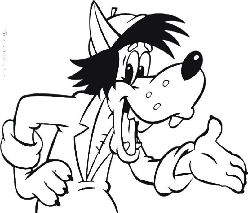 Раскраска волк