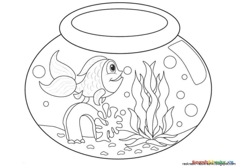 Аквариумные рыбки раскраска для детей